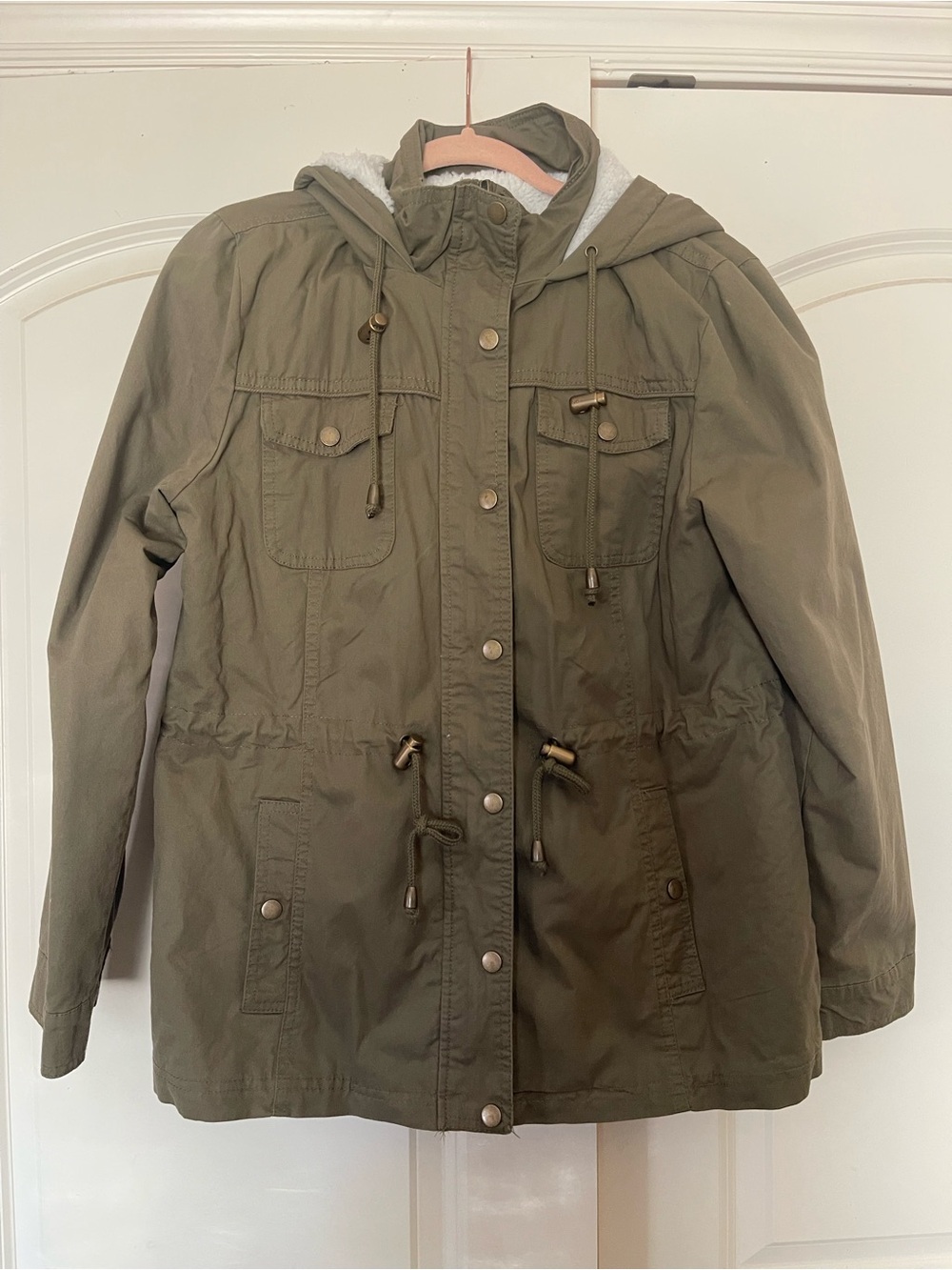 Ashley By 26 International Olive Utility Hooded Jacket
